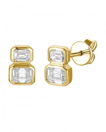 EMERALD CUT DIAMOND STUDS (TE2602)