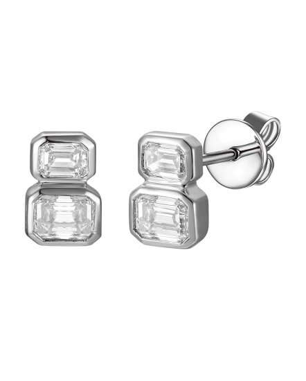EMERALD CUT DIAMOND STUDS (TE2602)