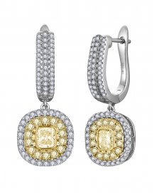 MULTI TONE CUSHION DIAMOND DANGLING (TE2613)