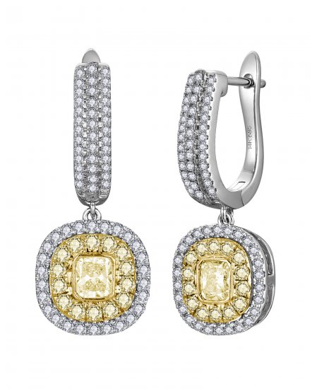 MULTI TONE CUSHION DIAMOND DANGLING (TE2613)