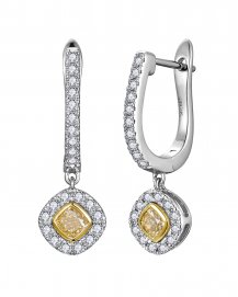 MULTI TONE CUSHION DIAMOND DANGLING (TE2614)