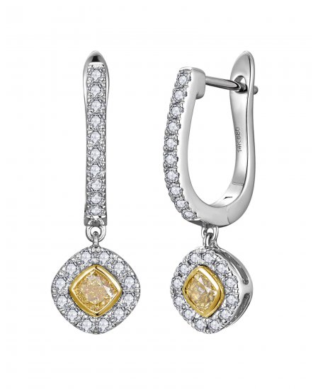 MULTI TONE CUSHION DIAMOND DANGLING (TE2614)