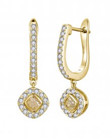 MULTI TONE CUSHION DIAMOND DANGLING (TE2614)