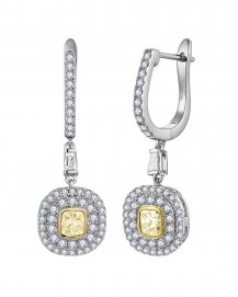 MULTI TONE CUSHION DIAMOND DANGLING (TE2616)