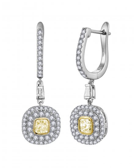 MULTI TONE CUSHION DIAMOND DANGLING (TE2616)