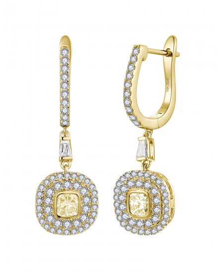 MULTI TONE CUSHION DIAMOND DANGLING (TE2616)