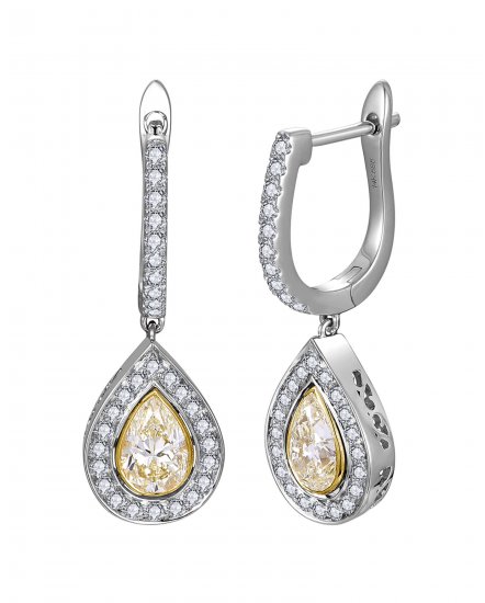 MULTI TONE PEAR DIAMOND DANGLING (TE2620)
