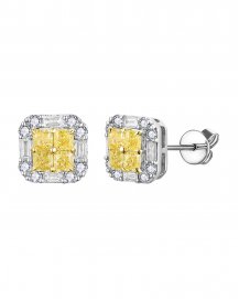 MULTI TONE CUSHION DIAMOND STUDS (TE2622)