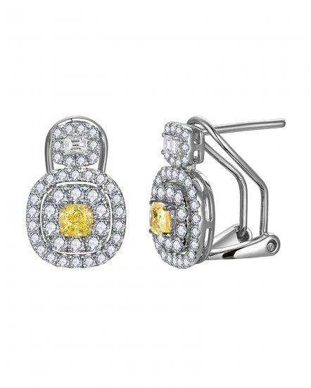 MULTI TONE CUSHION DIAMOND OMEGA BACK (TE2623)