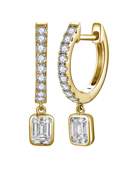 EMERALD CUT DIAMOND DANGLING (TE2627)