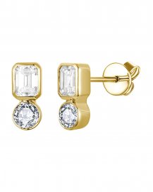 EMERALD CUT DIAMOND STUDS (TE2630)