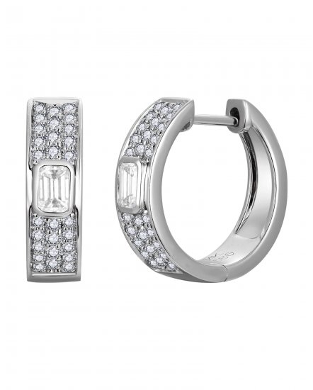 EMERALD CUT DIAMOND HUGGIES (TE2636)