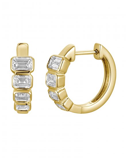 EMERALD CUT DIAMOND HOOPS (TE2644)