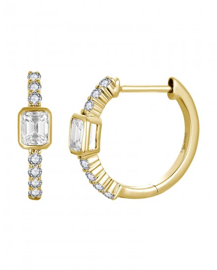 EMERALD CUT DIAMOND HUGGIES (TE2649)