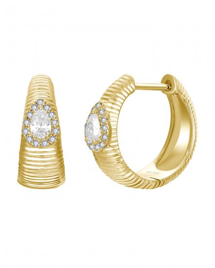 PEAR SHAPE DIAMOND HUGGIES (TE2656)