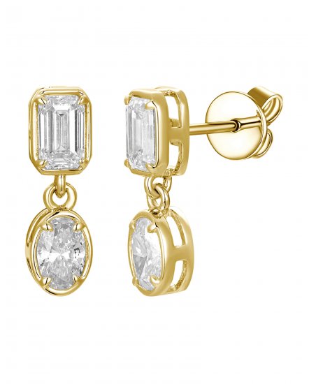 EMERALD CUT DIAMOND STUDS (TE2676)