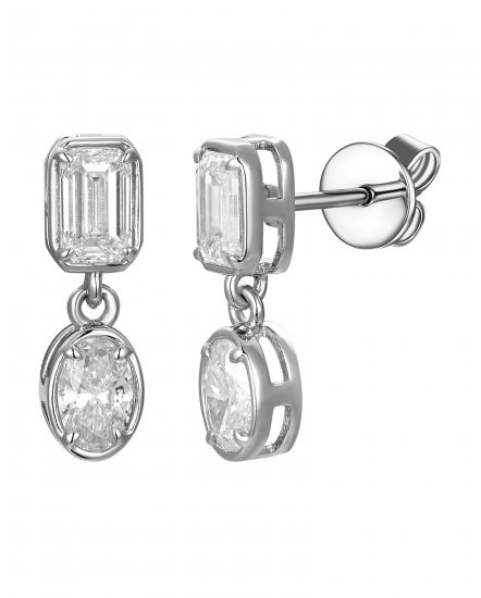 EMERALD CUT DIAMOND STUDS (TE2676)
