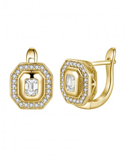 EMERALD CUT DIAMOND EARRINGS (TE2685)