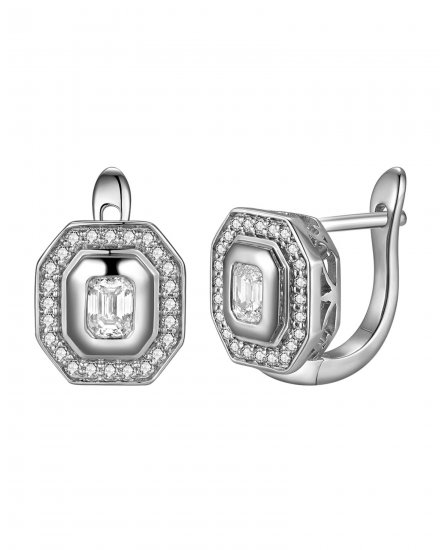 EMERALD CUT DIAMOND EARRINGS (TE2685)