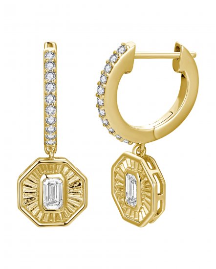 OCTAGON STYLE EMERALD CUT DIAMOND DANGLING (TE2690)