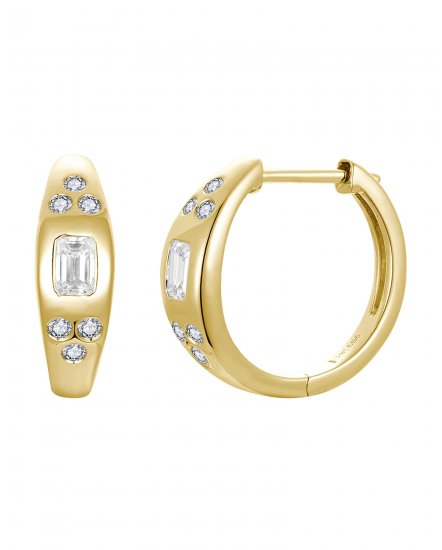 EMERALD CUT DIAMOND HUGGIES (TE2697)