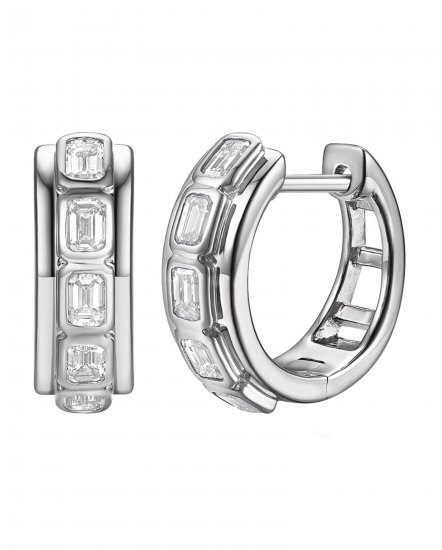 EMERALD CUT DIAMOND HUGGIES (TE2698C)