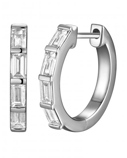 BAGUETTE DIAMOND HOOPS (TE2703)