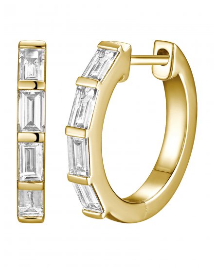 BAGUETTE DIAMOND HOOPS (TE2703)