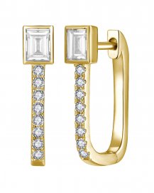 BAGUETTE DIAMOND HOOPS (TE2708)