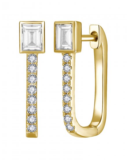 BAGUETTE DIAMOND HOOPS (TE2708)