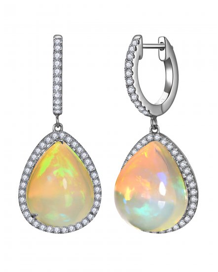 PEAR SHAPE OPAL DIAMOND DANGLING (TE2719)