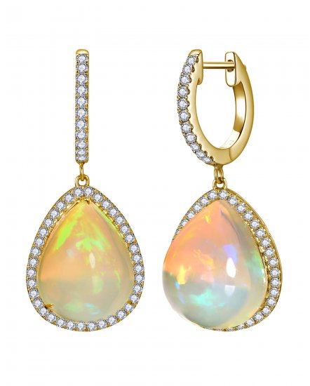 PEAR SHAPE OPAL DIAMOND DANGLING (TE2719)