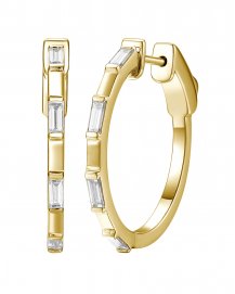 BAGUETTE DIAMOND HOOPS (TE2738)