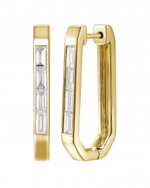 BAGUETTE DIAMOND HOOPS (TE2739)