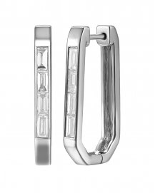 BAGUETTE DIAMOND HOOPS (TE2739)