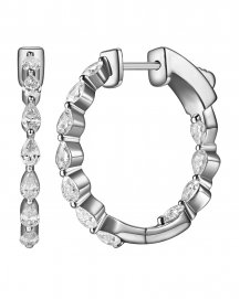 INSIDE OUTSIDE PEAR DIAMOND HOOPS (TE2741)