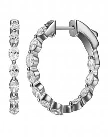 INSIDE OUTSIDE OVAL DIAMOND HOOPS (TE2742)