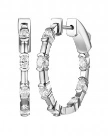 INSIDE OUTSIDE OVAL DIAMOND HOOPS (TE2743)