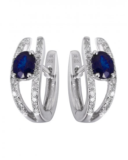 OVAL SAPPHIRE DIAMOND HUGGIES (TE279)