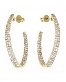 INSIDE OUTSIDE CURVED DIAMOND HOOPS (TE393)