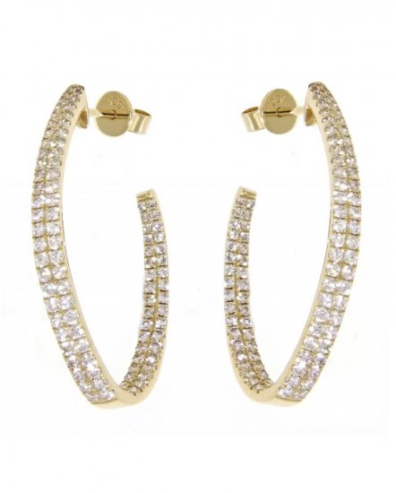 INSIDE OUTSIDE CURVED DIAMOND HOOPS (TE393)