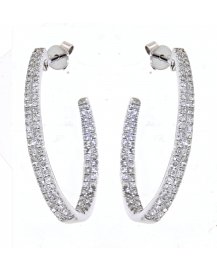 INSIDE OUTSIDE CURVED DIAMOND HOOPS (TE393)