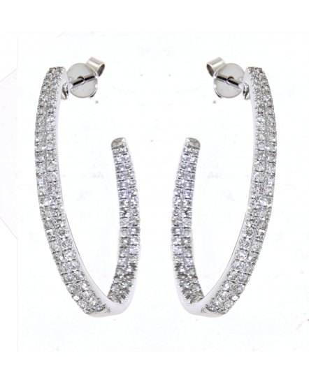 INSIDE OUTSIDE CURVED DIAMOND HOOPS (TE393)
