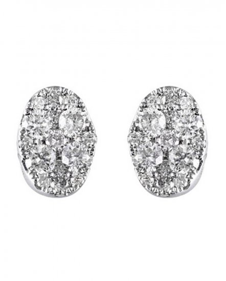 OVAL STYLE CLUSTER DIAMOND STUDS (TE441)