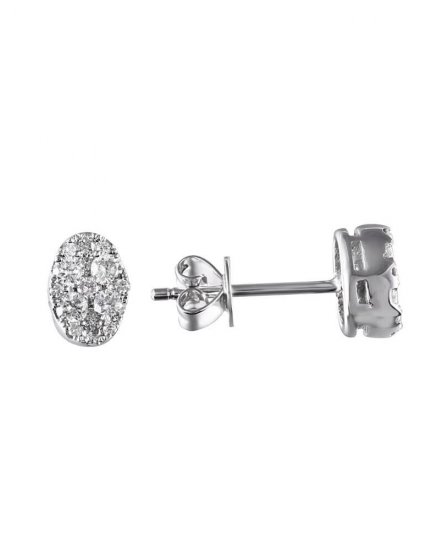OVAL STYLE CLUSTER DIAMOND STUDS (TE441)