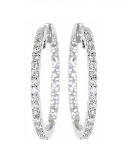  INSIDE OUTSIDE DIAMOND HOOPS (TE493)