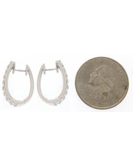PRINCESS CUT DIAMOND HOOPS (TE564)