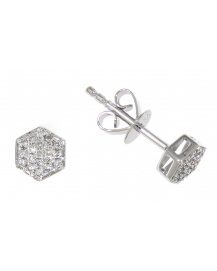 HEXAGON STYLE DIAMOND STUDS (TE680)