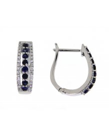COLORED STONE DIAMOND HOOPS (TE694)
