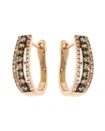 COLORED STONE DIAMOND HOOPS (TE694)